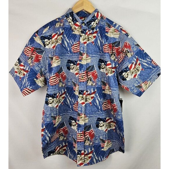 Cotton Traders Sport Men's Shirt Size Medium Patriotic USA America Button Down - Picture 7 of 7
